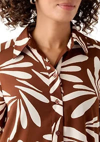 Women's Long Sleeve Ruffle Hem Mini Dress