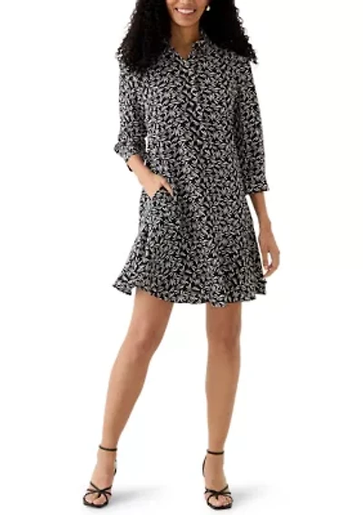 Women's Long Sleeve Ruffle Hem Mini Dress