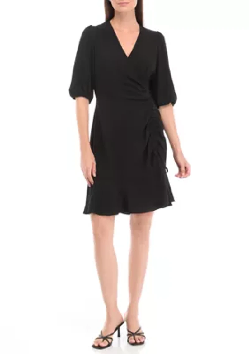Women's V-Neck Airflow Jacquard Fit and Flare Dress