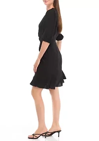 Women's V-Neck Airflow Jacquard Fit and Flare Dress