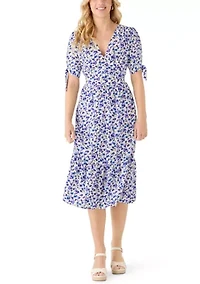 Women's Button Front Floral Midi Dress