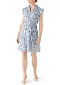 Women's Sleeveless V-Neck Mini Shirtdress