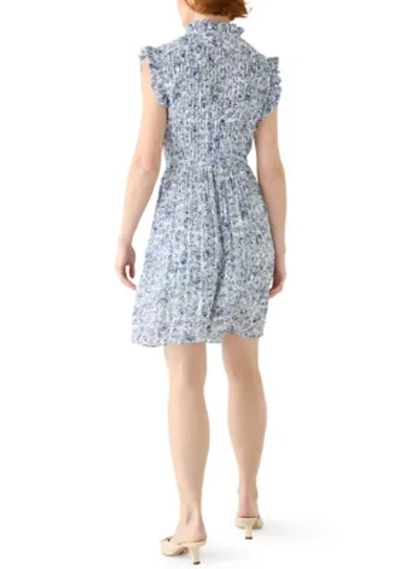 Women's Sleeveless V-Neck Mini Shirtdress