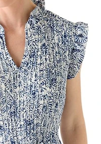 Women's Sleeveless V-Neck Mini Shirtdress