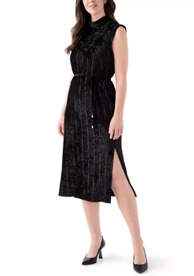 Women's Sleeveless Velvet Midi Dress