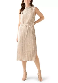 Women's Sleeveless Velvet Midi Dress