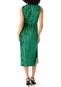 Women's Sleeveless Velvet Midi Dress