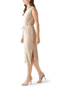 Women's Sleeveless Velvet Midi Dress