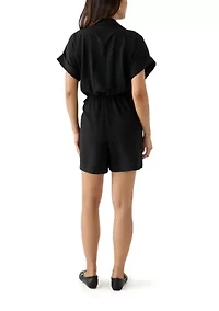 Women's Short Sleeve V-Neck Romper