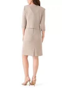 Women's Sequin Embroidered Textured Jacket Dress