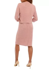 Women's Sequin Embroidered Textured Jacket Dress