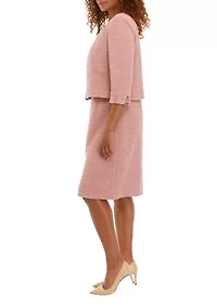 Women's Sequin Embroidered Textured Jacket Dress