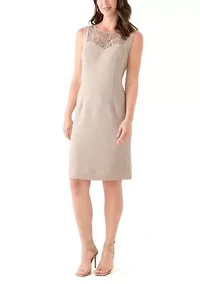 Women's Sequin Embroidered Textured Jacket Dress