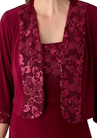 Women's Long Jacket Dress with Embroidered Trim