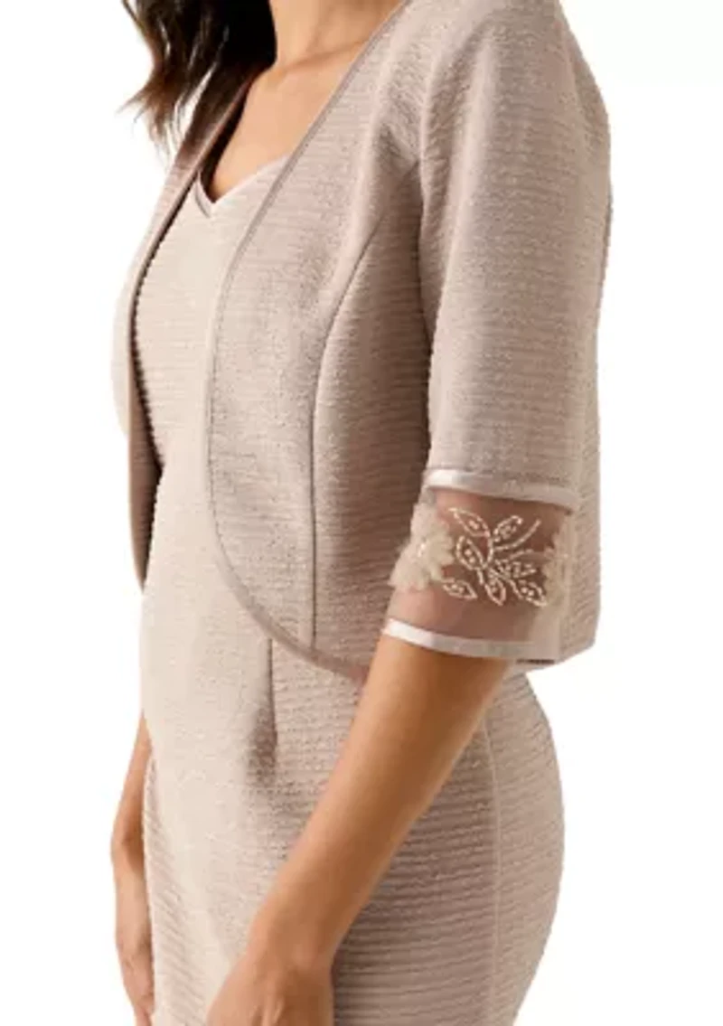 Women's 3/4 Sleeve Solid Jacket Dress