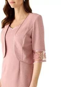 Women's 3/4 Sleeve Solid Jacket Dress