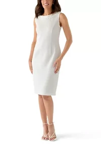 Women's 3/4 Sleeve Crew Neck Solid Jacket Dress