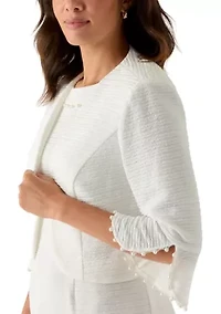 Women's 3/4 Sleeve Crew Neck Solid Jacket Dress