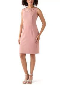 Women's 3/4 Sleeve Crew Neck Solid Jacket Dress