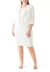 Plus Long Sleeve Square Neck Dress