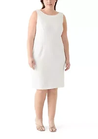 Plus Long Sleeve Square Neck Dress