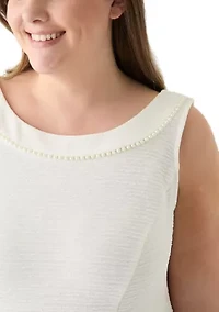 Plus Long Sleeve Square Neck Dress
