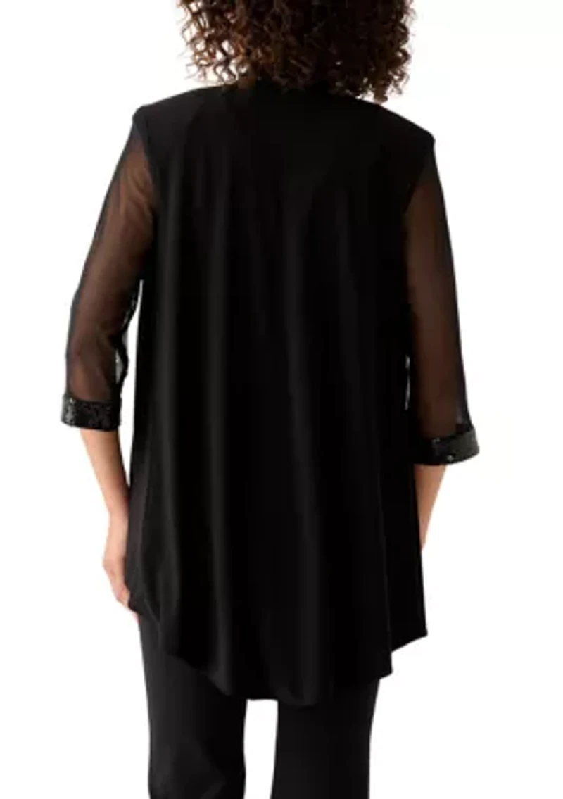 Women's Three-Quarter Sleeve Jacket and Tank Top Set