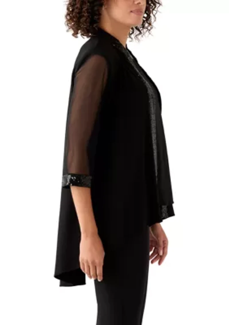 Women's Three-Quarter Sleeve Jacket and Tank Top Set