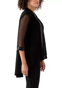 Women's Three-Quarter Sleeve Jacket and Tank Top Set