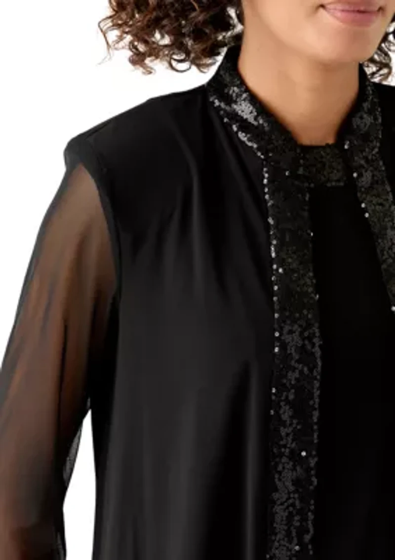 Women's Three-Quarter Sleeve Jacket and Tank Top Set