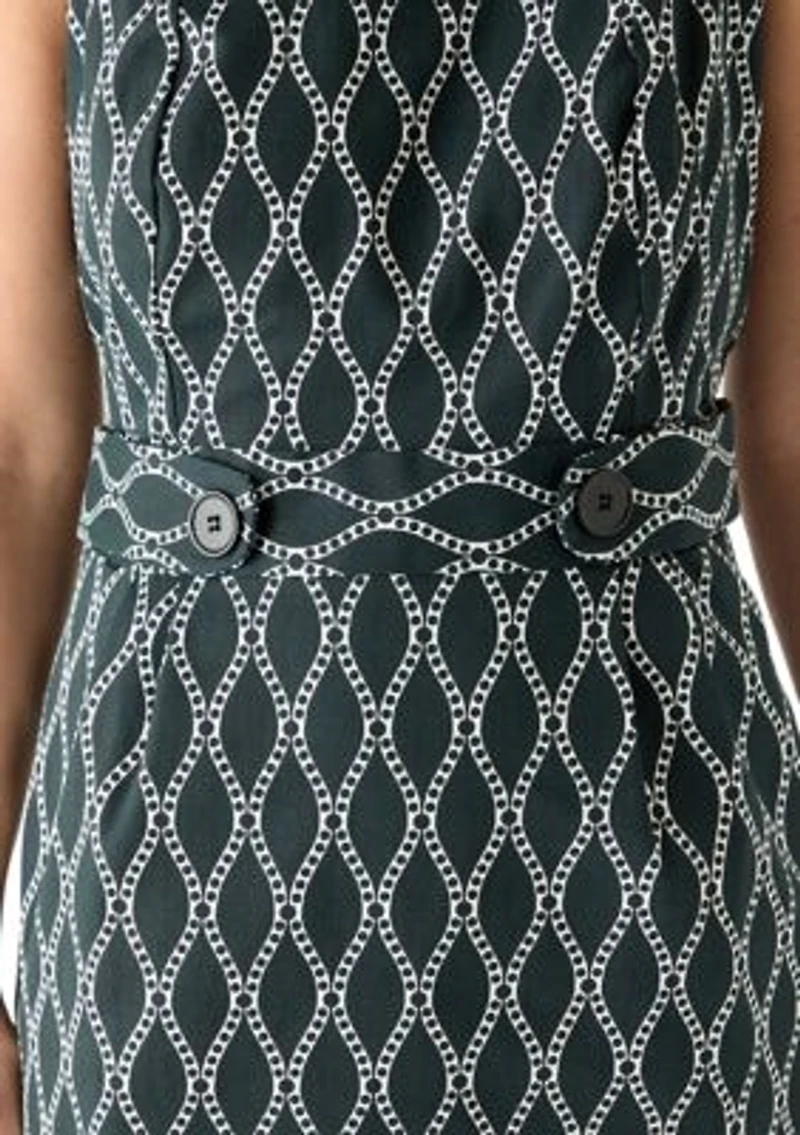 Women's Sleeveless Geometric Print A-Line Dress
