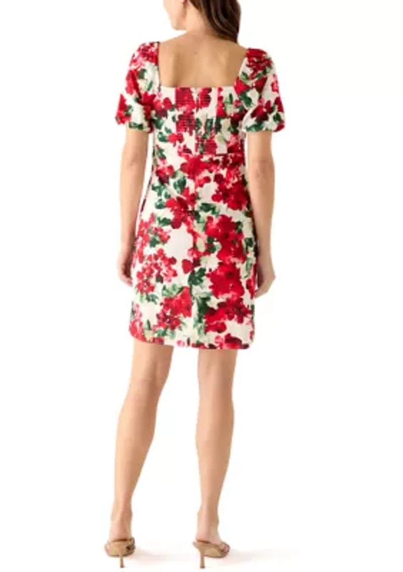Women's Short Sleeve Printed Mini Dress