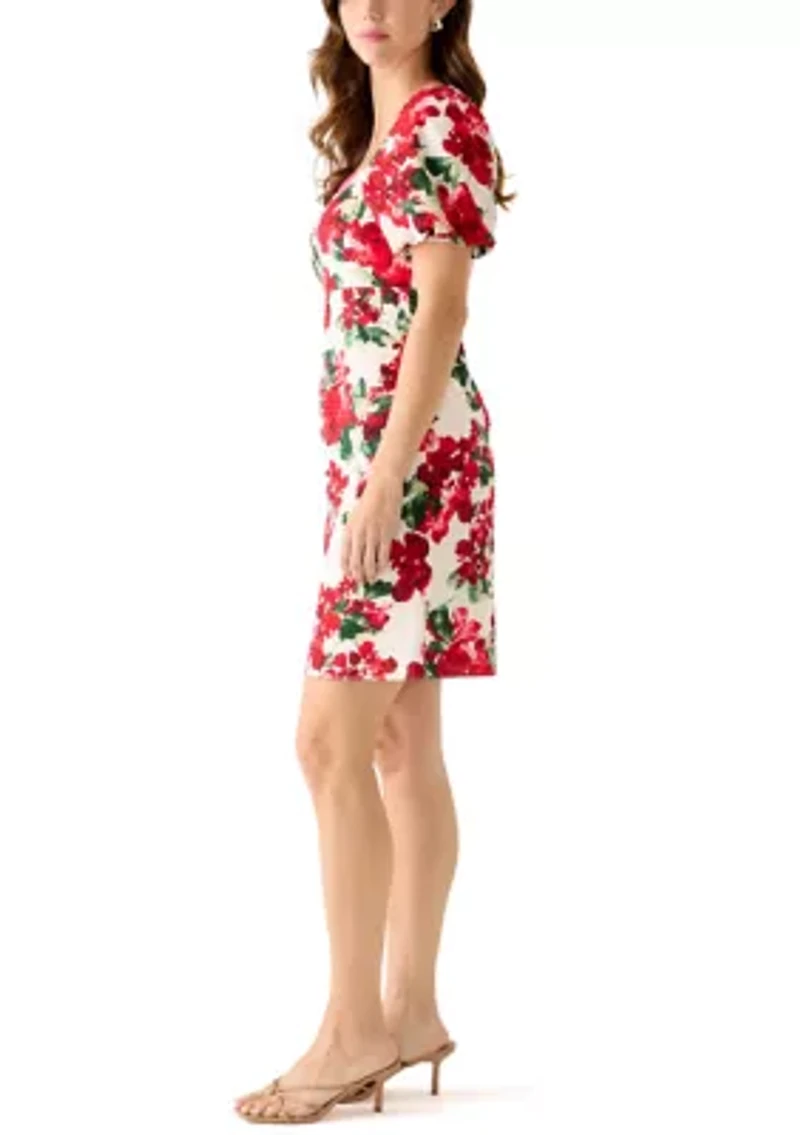 Women's Short Sleeve Printed Mini Dress