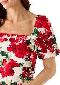 Women's Short Sleeve Printed Mini Dress