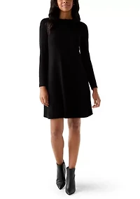 Women's Long Sleeve A-Line Sweater Dress