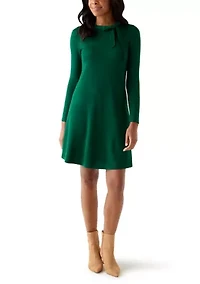 Women's Long Sleeve A-Line Sweater Dress