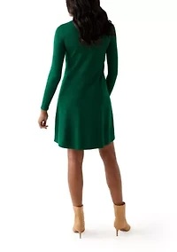 Women's Long Sleeve A-Line Sweater Dress