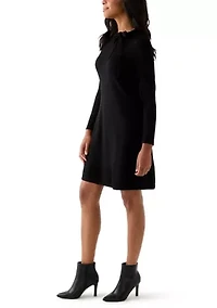 Women's Long Sleeve A-Line Sweater Dress