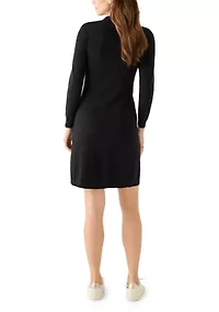 Women's Long Sleeve Cable Sweater Mini Dress