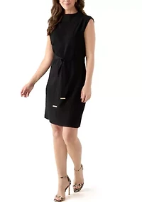 Women's Mock Neck Solid Sweater Dress