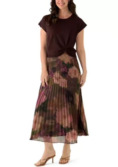 Women's Twofer Sweater Top Maxi Skirt Dress