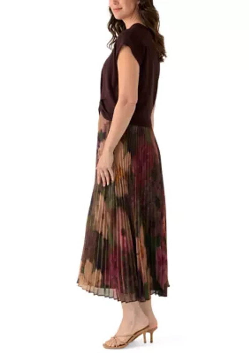 Women's Twofer Sweater Top Maxi Skirt Dress
