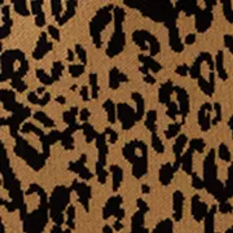 Women's Collar Neck Zip Up Animal Print Sweater Mini Dress