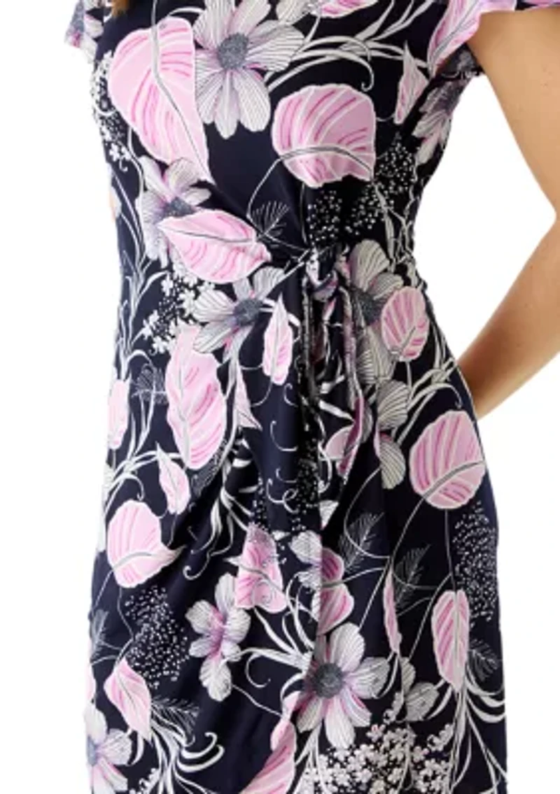 Women's Short Sleeve Printed Shift Dress