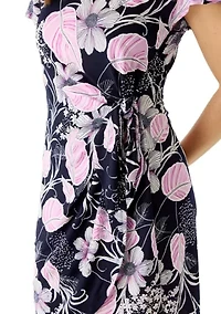 Women's Short Sleeve Printed Shift Dress