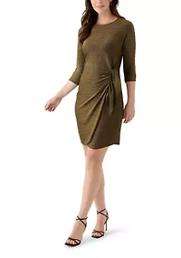 Women's 3/4 Sleeve Glitter Knit Dress
