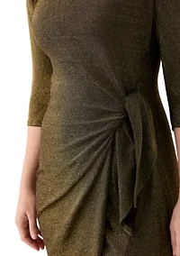 Women's 3/4 Sleeve Glitter Knit Dress