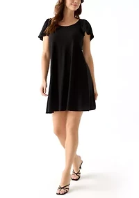 Women's Short Sleeve A-Line Mini Dress