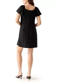 Women's Short Sleeve A-Line Mini Dress