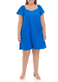 Plus Flutter Sleeve Dress